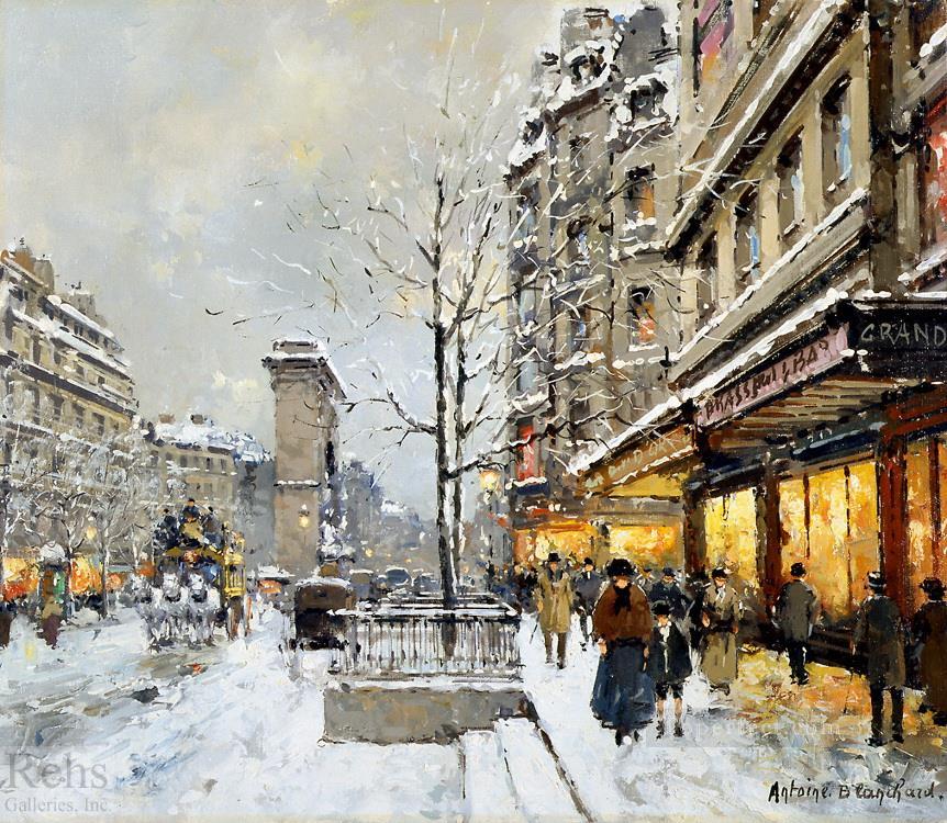AB porte st denis winter Parisian Oil Paintings